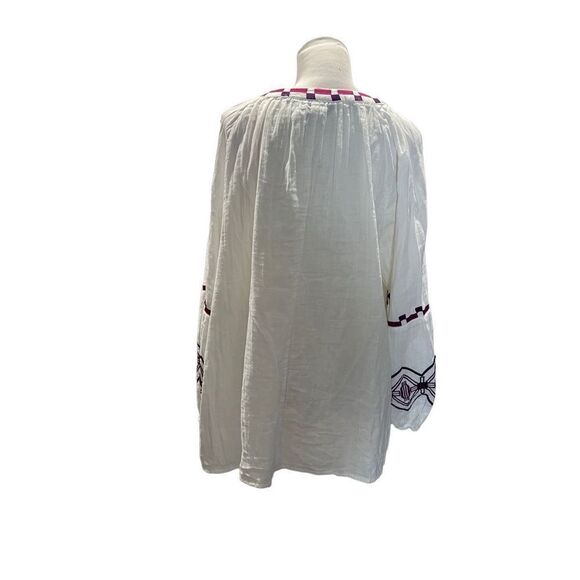 Lane Bryant NWT Classic Split-Neck Embroidered Peasant Blouse plus size 26 - Picture 3 of 11